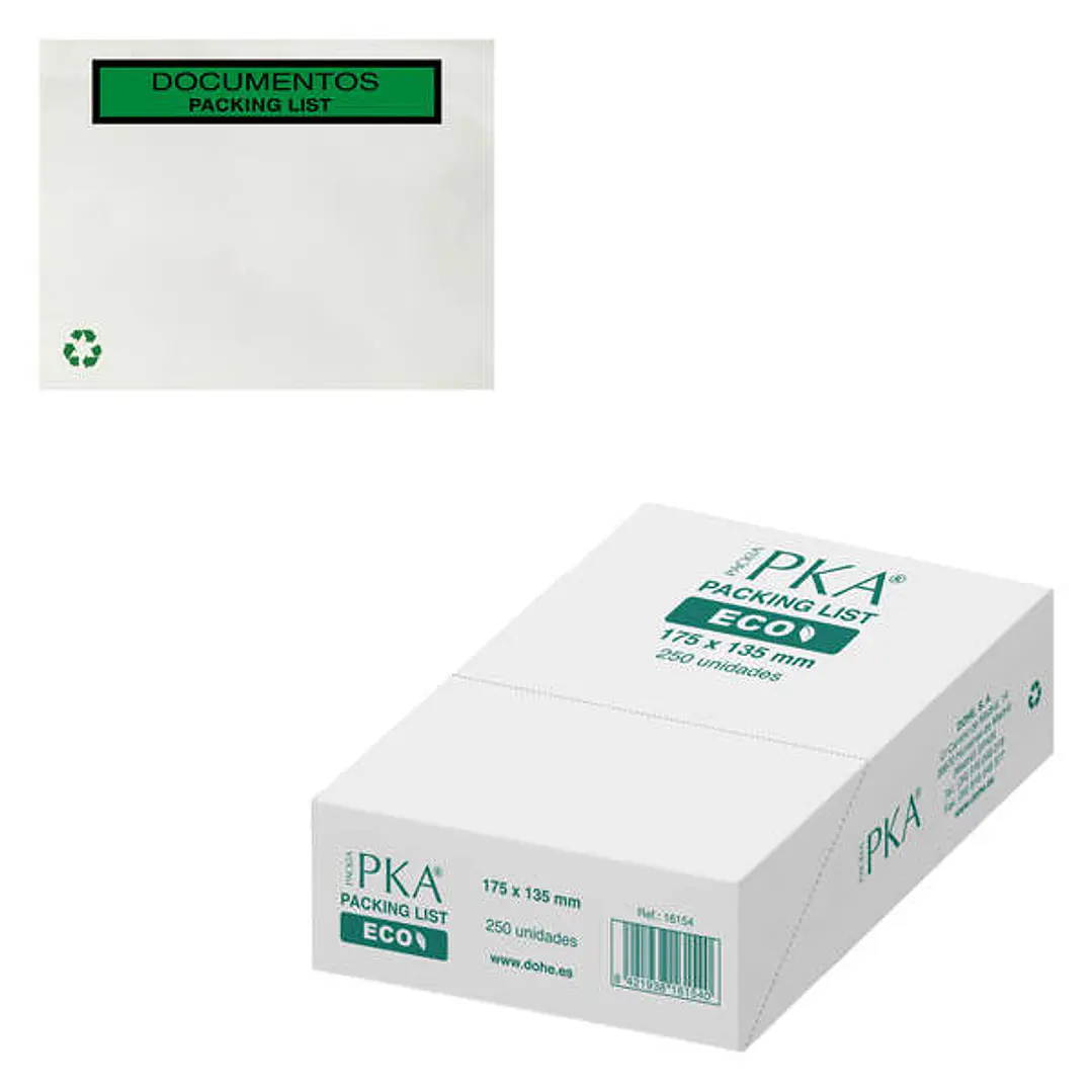 Dohe ECO Caja de 250 Sobres Autoadhesivos 175x135mm - Packing List Especial Envios 1
