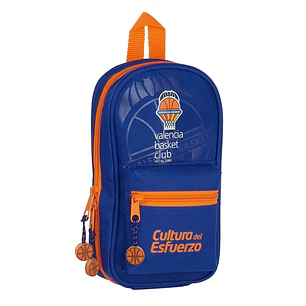 Safta Valencia Basket Plumier Mochila Vacio - Portatodos con Red - Cremallera Doble - Bolsillo Frontal - Asa Superior - Compacta y Ligera - Organizaci
