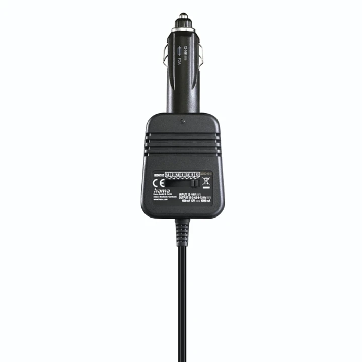 Hama Fuente de Alimentacion para Coche 12W - Pantalla LED - Indicador LED - Voltaje Variable - Color Negro 1