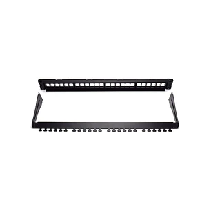 WP Patch Panel de 24 Puertos RJ45 CAT6 UTP - 1U Keystone Modular - Color Negro