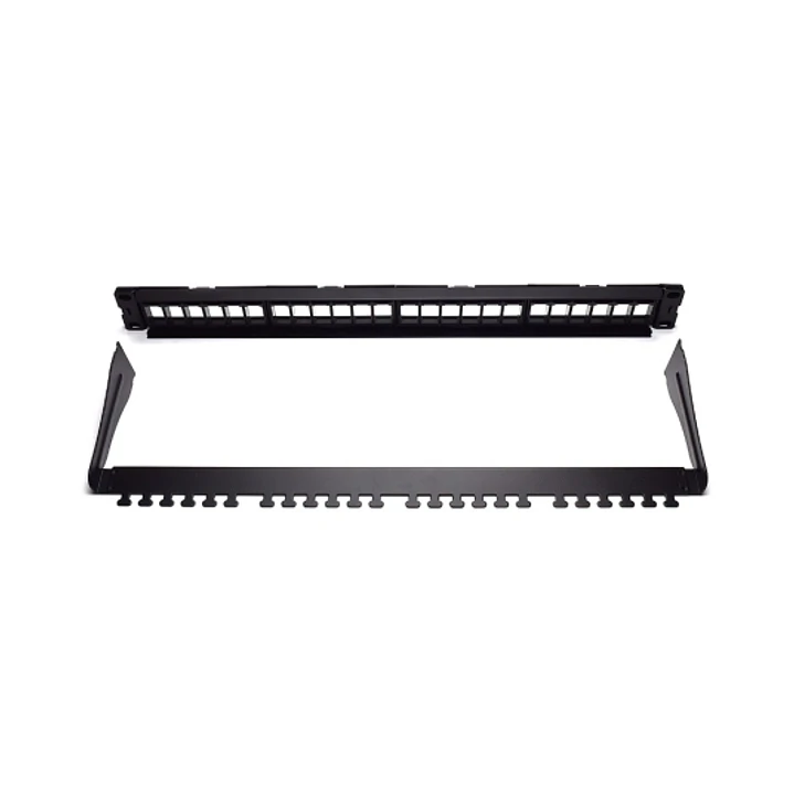 WP Patch Panel de 24 Puertos RJ45 CAT6 UTP - 1U Keystone Modular - Color Negro 1