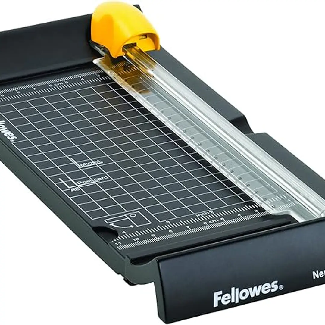Fellowes Neutrino Cizalla de Papel - Formato A5 - Pinza - Brazo Extensible - Guias de Corte - Cuchilla Autoafilable - Capacidad de Corte hasta 5 Hojas 1