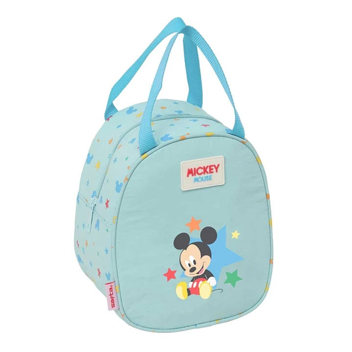 Safta Mickey Mouse Baby Bolsa Isotermica - Asa de Mano - Cremallera - 19x22x14cm - Color Azul Pastel 1