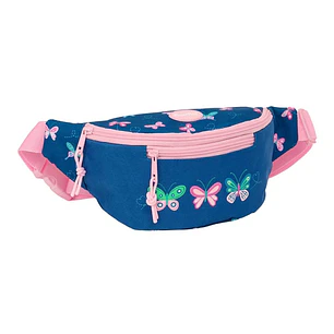 Safta Blackfit8 Mariposas Bolsa de Cintura - Cremallera - Cintas Ajustables - 2.49L - 230x90x120mm - Color Azul Marino