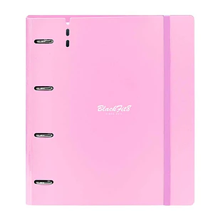 Safta Blackfit8 Smile Carpeta con 4 Anillas 35mm - Tapas de PP Foam - Recambio 100 Hojas - Cierre Elastico - Incluye Separadores - Cuadricula 5x5mm - 