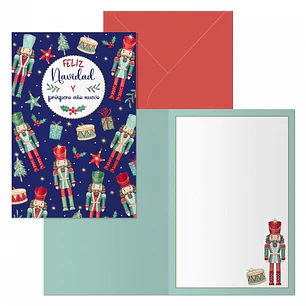 Dohe Cascanueces Pack de 6 Tarjetas de Felicitacion Navideña con Sobre - Tamaño Cerrada 11.5x17cm, Abierta 23x17cm - Papel Offset - Impresas a todo Co