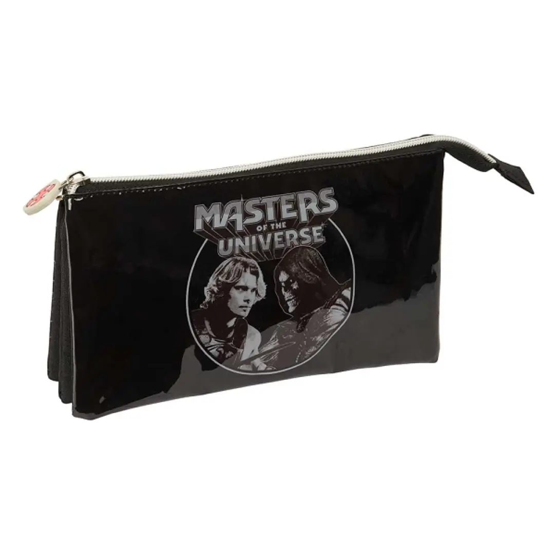 Safta Masters of the Universe Portatodo - 3 Compartimentos con Cremallera - Bolsillo Interior Central - 22x12x3cm - Color Gris y Negro 1