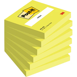 Post-It Pack de 6 Blocs de 100 Notas Adhesivas Reposicionables - Forma Cuadrada - 76x76mm - Color Verde