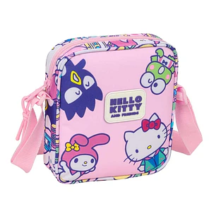 Safta Hello Kitty and Friends Bolsito con Bandolera Ajustable - Compacto - Cierre con Cremallera - 16x18x4cm - Color Rosa