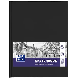 Oxford Oxfart Cuaderno de Bocetos - Formato A4 - 48 Hojas de 100g - Resistente al Borrado - Color Negro