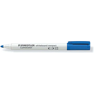 Staedtler Lumocolor 341 Marcador para Pizarra Blanca - Punta Biselada 1 - 2mm Aprox - Secado Rapido - Color Azul