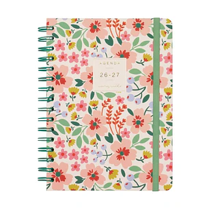 Finocam Moniquilla Agenda Escolar 26/27 en Catalan - Semana Vista Horizontal - Formato E10 - 155x212mm - Tapa Dura - Papel de 80g/m2 - Espiral Metalic