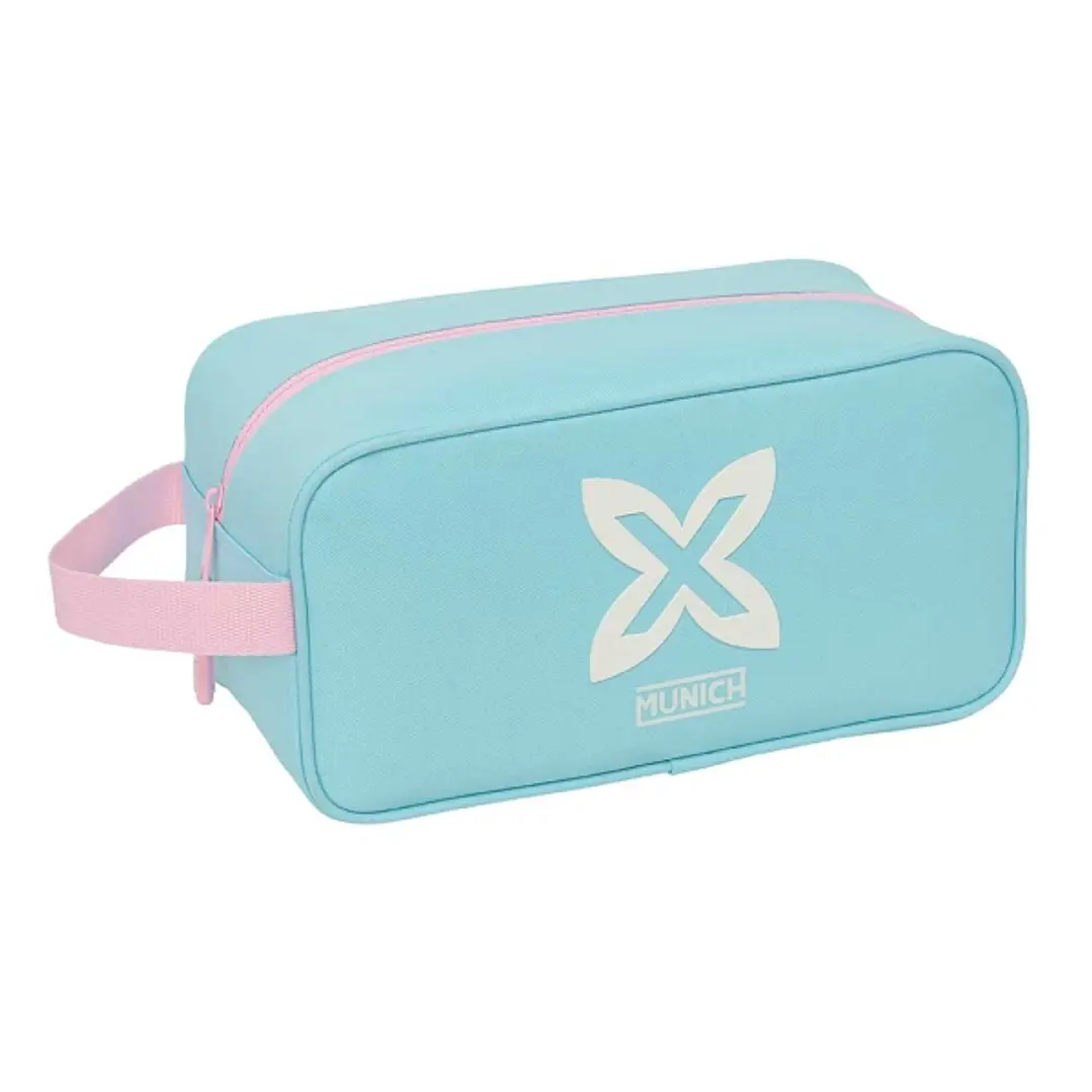 Safta Munich Sky Zapatillero Mediano - Capacidad 6L - Asa de Mano Lateral - 29x15x14cm - Color Azul Pastel 1