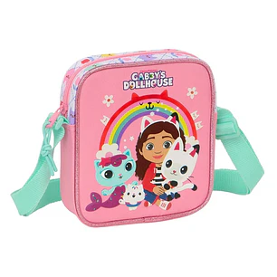 Safta Gabby's Dollhouse Bolsito con Bandolera Ajustable - Compacto - Cierre con Cremallera - 16x18x4cm - Color Rosa