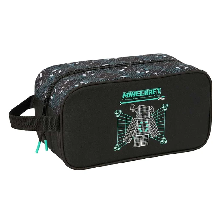 Safta Minecraft Screen Zapatillero Mediano - Capacidad 6L - Asa de Mano Lateral - 29x15x14cm - Color Negro 1