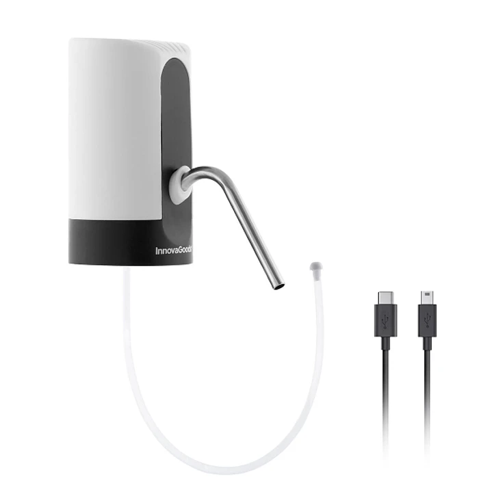Innovagoods Dispensador de Agua Automatico - Libre de BPA - Recargable USB - Compatible con Garrafas - Incluye Adaptador - Bateria 1200mAh - 7x13x16cm 1
