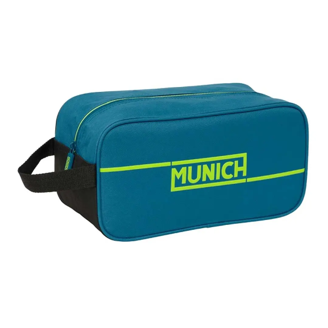 Safta Munich Land Zapatillero - Asa Lateral - 6L - Material Resistente - Facil Transporte - 290x140x150mm - Color Azul Oscuro 1