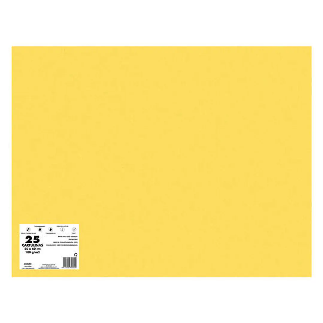 Dohe Pack de 25 Cartulinas de 180 G/M2 - Tamaño 50x65cm - PH Neutro - Libres de Cloro Elemental - Colorantes Biodegradables - Color Oro 1
