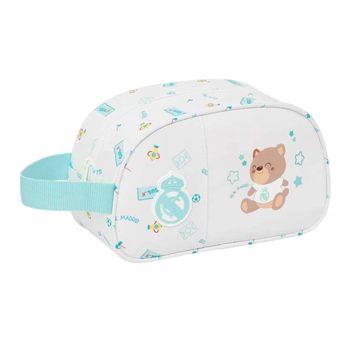 Safta Real Madrid Preescolar Neceser - Adaptable a Carro - Asa de Mano Lateral - 26x15x12cm - Color Blanco 1