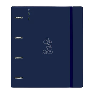 Safta Mickey Mouse Good Day Carpeta con 4 Anillas 35mm - Tapas de PP Foam - Recambio 100 Hojas - Cierre Elastico - Ranura para Boligrafo - Incluye Sep