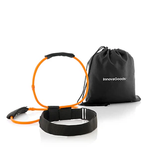 Innovagoods Bootrainer Cinturon con Bandas Elasticas para Gluteos - Resistencia de 18kg - Guia de Ejercicios - Ajustable con Velcro - Bolsa de Transpo