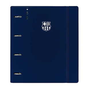 Safta F.C.Barcelona Carpeta con 4 Anillas 35mm - Tapas de PP Foam - Cierre Elastico - Recambio 100 Hojas - Ranura para Boligrafo - Solapa Interior - 2