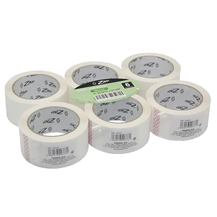 Zap Pack de 6 Precintos de Embalaje 50mm x 66m - Polipropileno 55 micras - Color Blanco