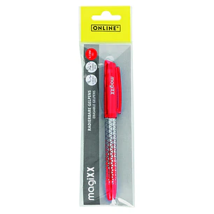 Online MagiXX Classic Boligrafo de Tinta Gel Borrable - Trazo de 0.7mm - Cartucho Reemplazable - Presentado en Blister - Uso Ambidiestro - Color Rojo