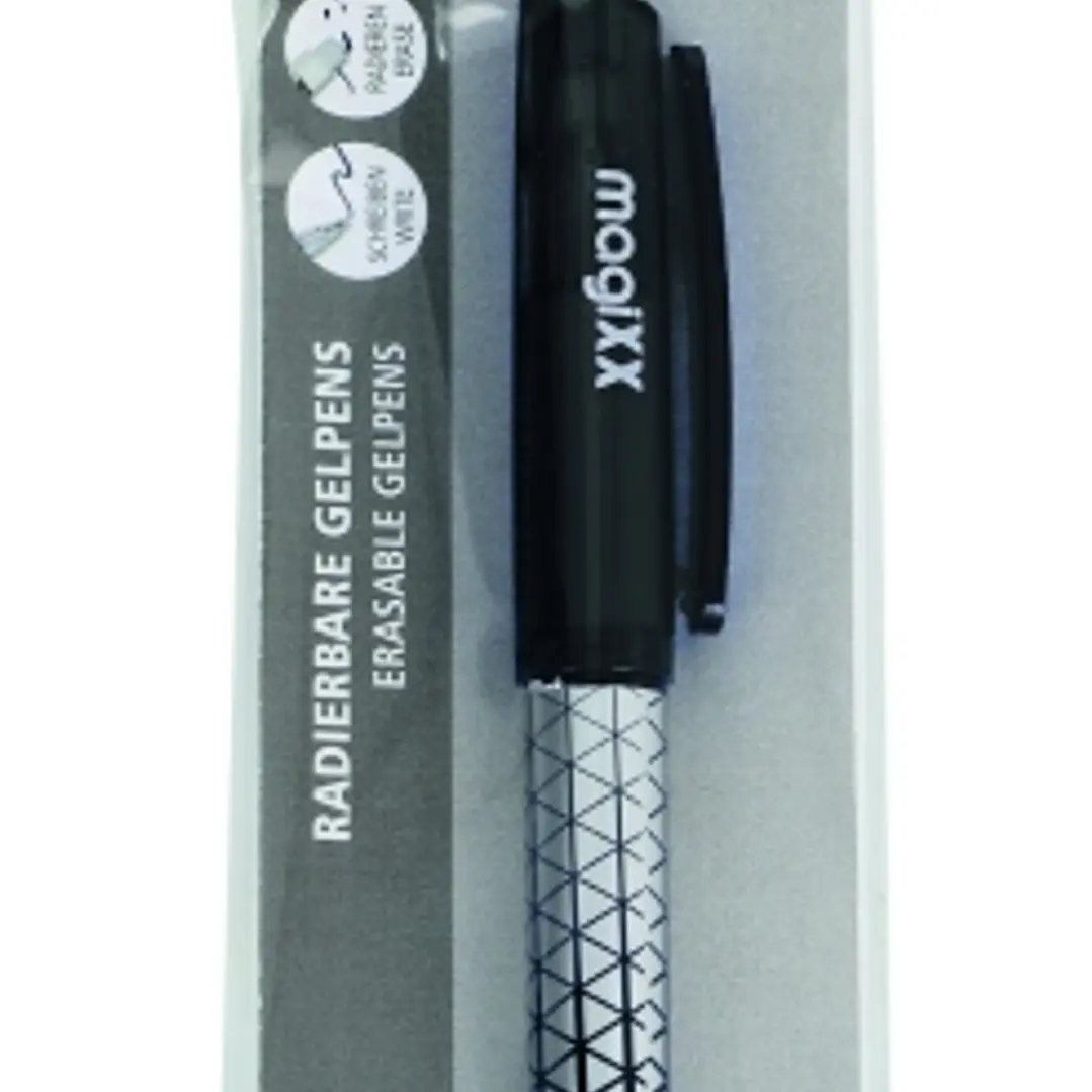 Online MagiXX Classic Boligrafo de Tinta Gel Borrable - Trazo de 0.7mm - Cartucho Reemplazable - Presentado en Blister - Uso Ambidiestro - Color Negro 1
