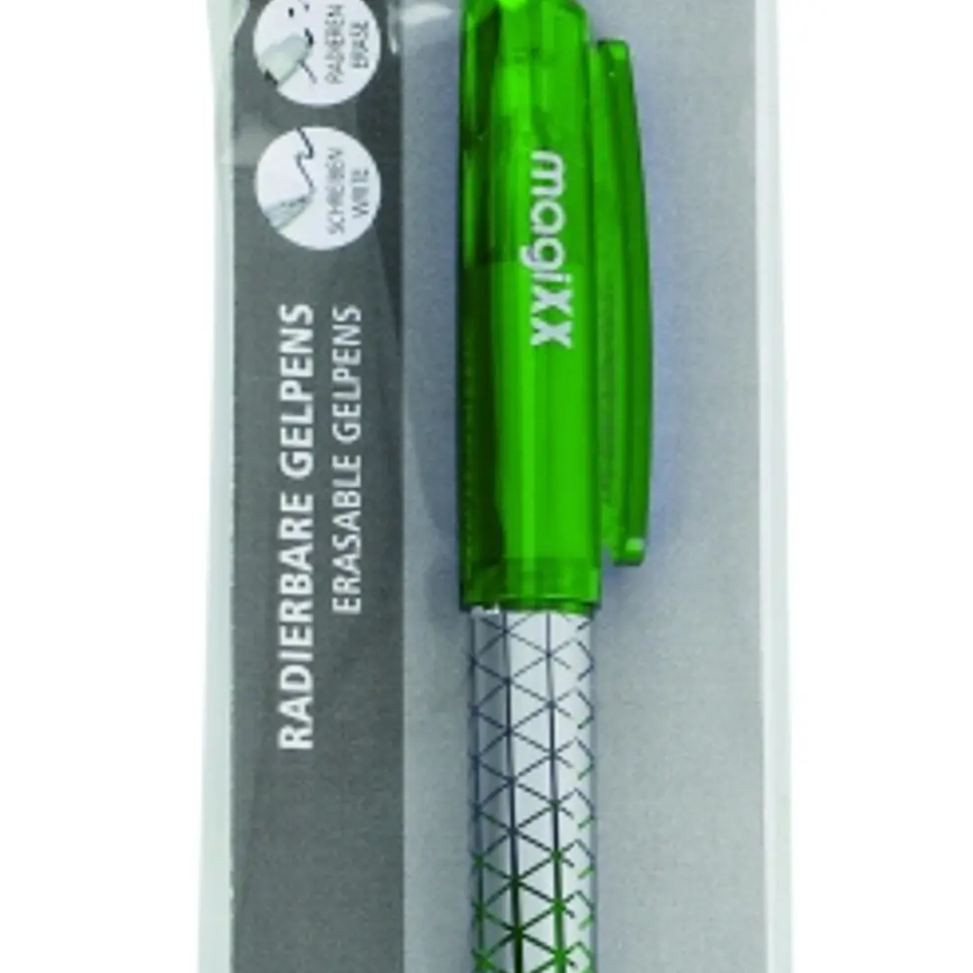 Online MagiXX Classic Boligrafo de Tinta Gel Borrable - Trazo de 0.7mm - Cartucho Reemplazable - Presentado en Blister - Uso Ambidiestro - Color Verde 1