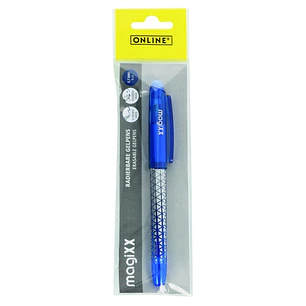 Online MagiXX Classic Boligrafo de Tinta Gel Borrable - Trazo de 0.7mm - Cartucho Reemplazable - Presentado en Blister - Uso Ambidiestro - Color Azul