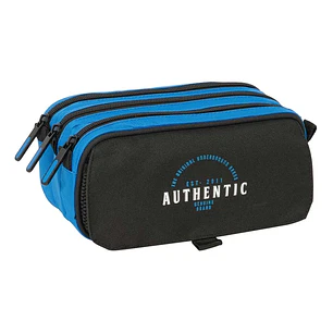 Safta Blackfit8 Underground Portatodo - 3 Compartimentos con Cremalleras - Bolsillo Frontal - Cinta Adaptable - 1.72L - 215x80x100mm - Color Negro y A
