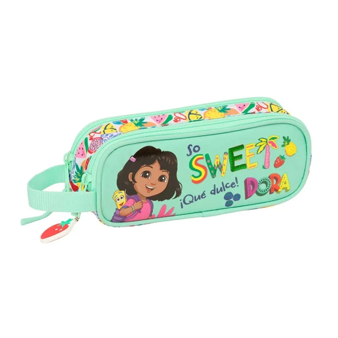 Safta Dora Portatodo - 2 Compartimentos con Cremalleras - Asa Lateral - 1L - 210x60x80mm - Color Menta 1