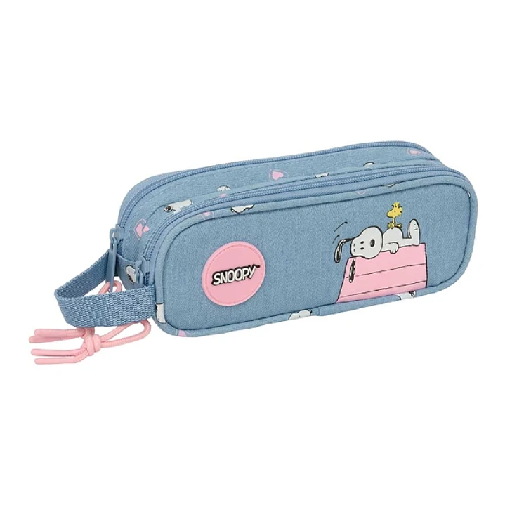 Safta Snoopy Portatodo - Cremallera - Asa Lateral - 1L - 210x60x80mm - Color Azul 1