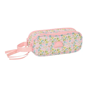 Safta VMB Portatodo - 2 Compartimentos con Cremalleras - Asa Lateral - 1L - 210x60x80mm - Color Rosa
