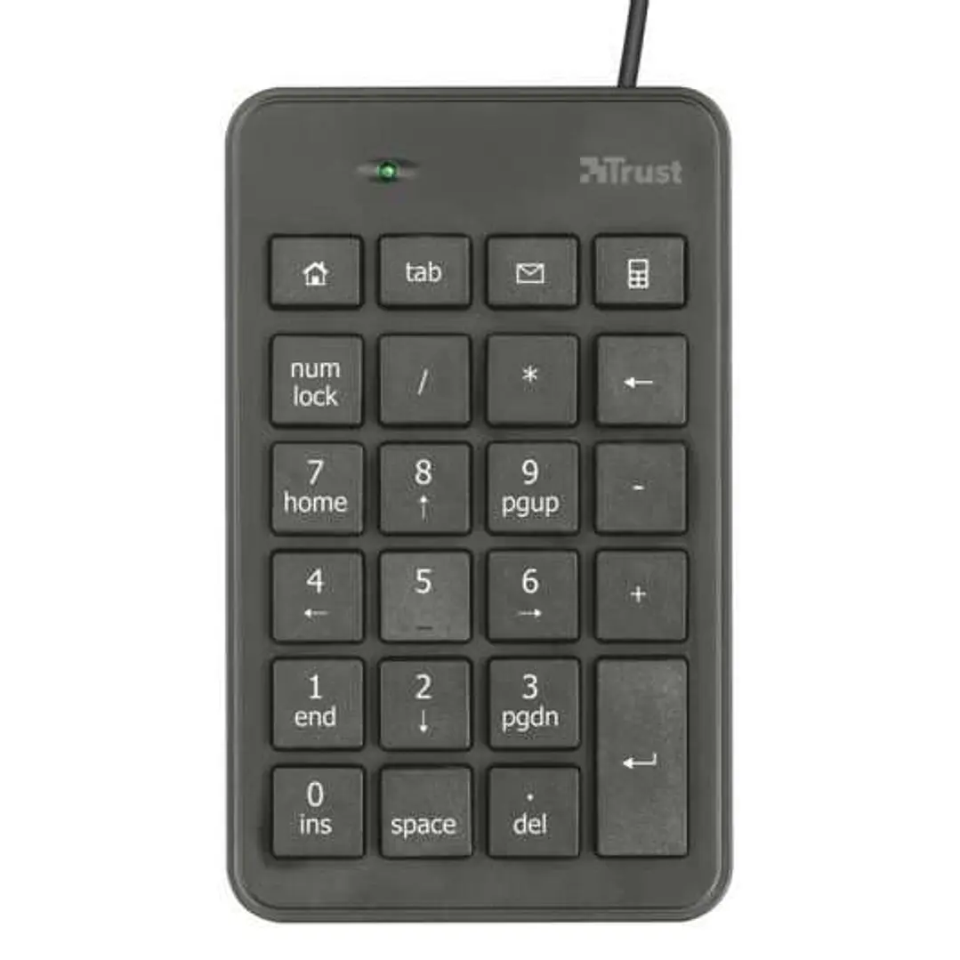 Trust Xalas Teclado Numerico USB - Ultra Delgado - 23 Teclas Perfil Bajo - Cable de 1.50m - Color Negro 1
