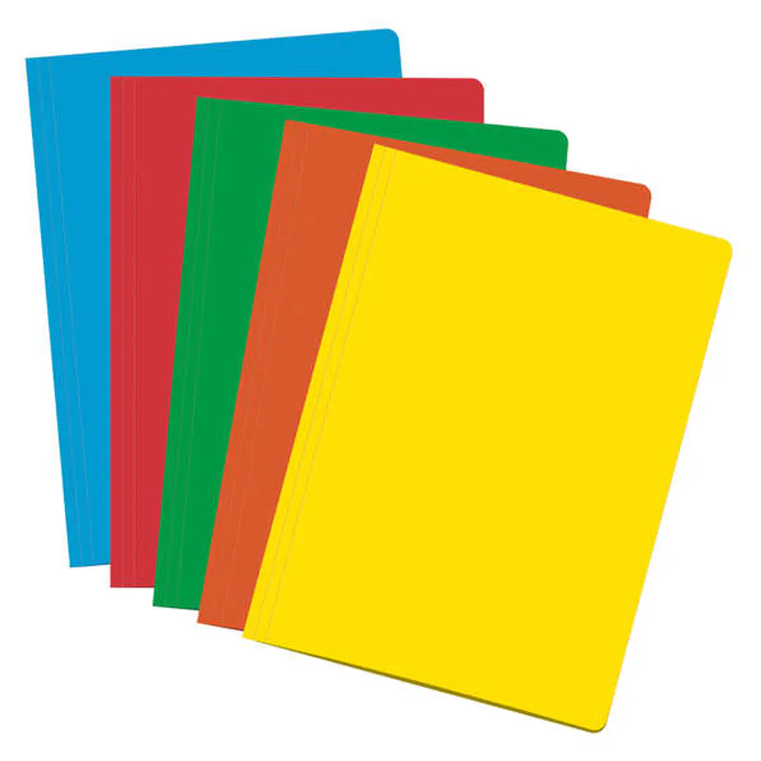 Dohe Pack de 50 Subcarpetas de Cartulina de 180gr A4 - Con Ranura para Fastener - Resistente y Duradera - Ideal para Organizar Documentos - Colores Su 1