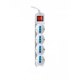 Ewent Regleta con 12 Tomas - 8 Tomas L + 4 Tomas L/F (Schuko) - Interruptor On/Off - Proteccion contra Sobretensiones - Proteccion Infantil - Cable de