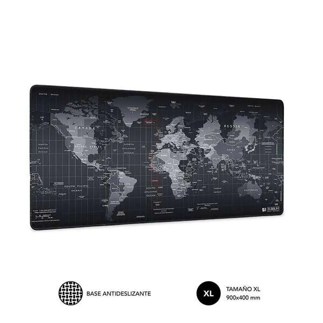 Subblim Alfombrilla Extra Grande de 900x400mm - Espacio Amplio para Juegos o Trabajos - Bordes Cosidos Duraderos - Alta Calidad de Impresion - Facil L 1