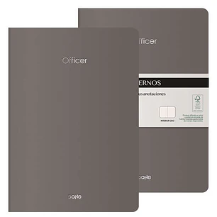 Dohe Officer Cuaderno Notebook A4 40 Hojas Lisas - Papel Ahuesado 90 g/m2 - Tapa en Cartulina 300g/m2 - Color Gris