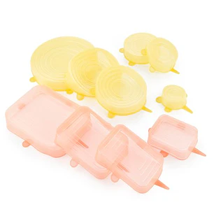 Innovagoods Lilyd Pack de 10 Tapas Ajustables y Reutilizables - Apto para Lavavajillas - Libre de BPA - Sistema Antigoteo - Diferentes Formatos - Colo