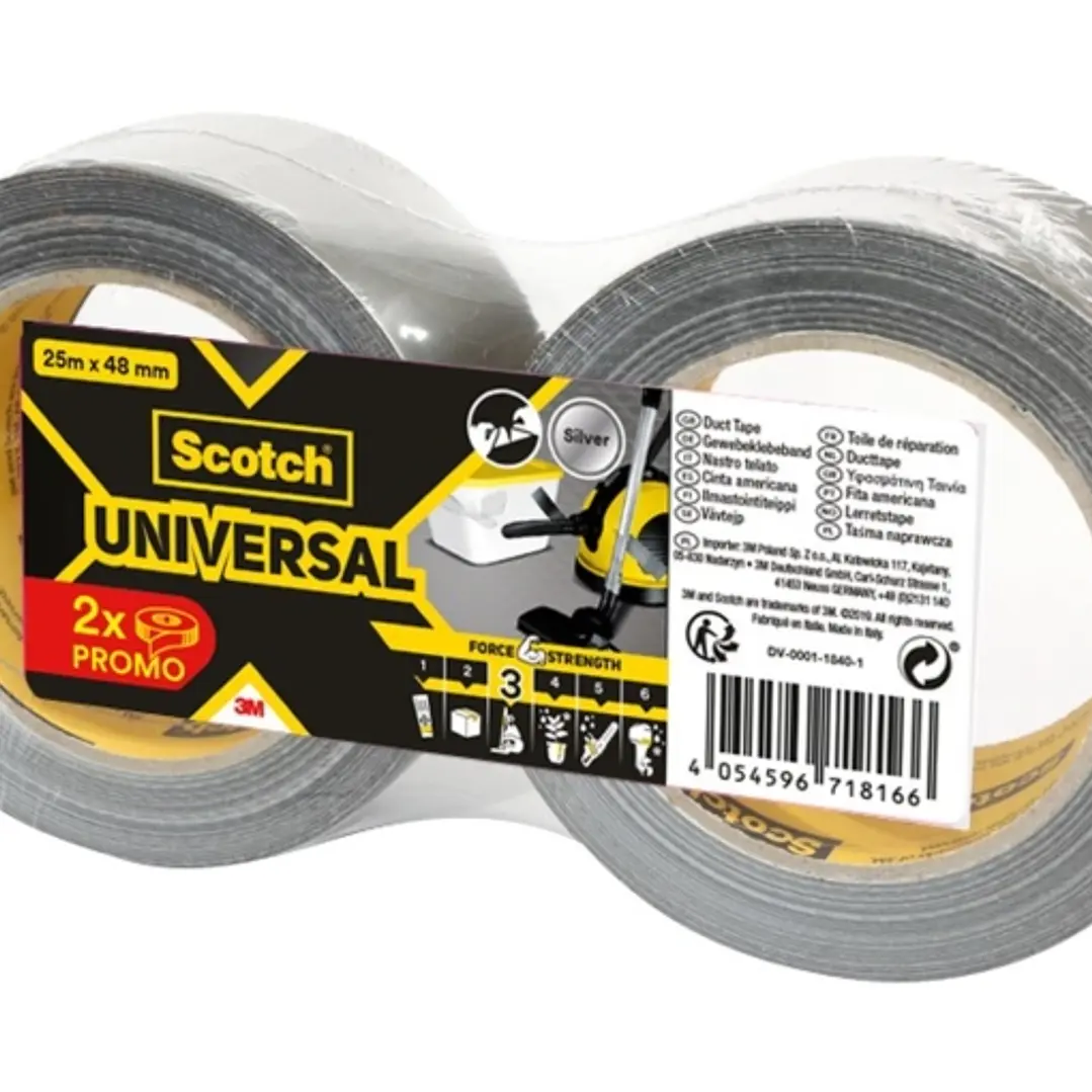 Scotch Universal Cinta Adhesiva Americana - 48mm x 25m - Color Plata 1