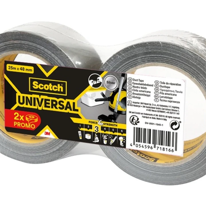 Scotch Universal Cinta Adhesiva Americana - 48mm x 25m - Color Plata 1