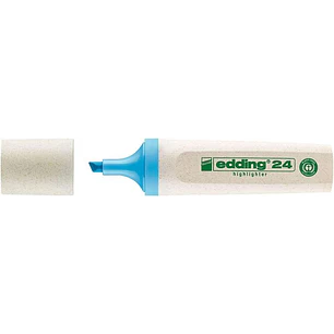 Edding 24 EcoLine Marcador Fluorescente - Punta Biselada - Trazo entre 2-5mm - 90% de Plastico Reciclado - Etiqueta Ecologica Blue Angel - Color Azul 