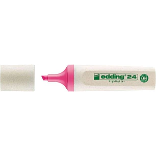 Edding 24 EcoLine Marcador Fluorescente - Punta Biselada - Trazo entre 2-5mm - 90% de Plastico Reciclado - Etiqueta Ecologica Blue Angel - Color Rosa