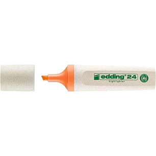 Edding 24 EcoLine Marcador Fluorescente - Punta Biselada - Trazo entre 2-5mm - 90% de Plastico Reciclado - Etiqueta Ecologica Blue Angel - Color Naran