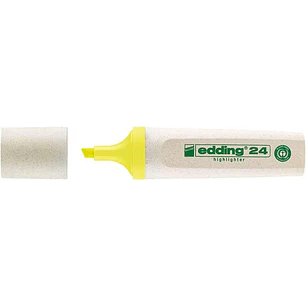 Edding 24 EcoLine Marcador Fluorescente - Punta Biselada - Trazo entre 2-5mm - 90% de Plastico Reciclado - Etiqueta Ecologica Blue Angel - Color Amari