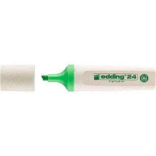 Edding 24 EcoLine Marcador Fluorescente - Punta Biselada - Trazo entre 2-5mm - 90% de Plastico Reciclado - Etiqueta Ecologica Blue Angel - Color Verde