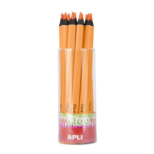 Apli Jumbo Fluor Lapiz Triangulares 5mm de Grosor - Mejor Sujecion y Mayor Cobertura - Color Naranja Fluor