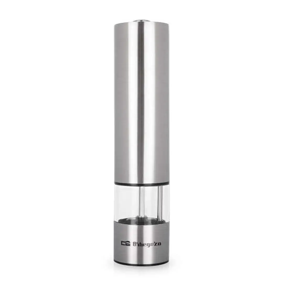Orbegozo Molinillo Pimienta y Sal Elegance - Alta Precision Regulable - Carcasa Acero Fino - Luz Dosificacion Optima - Manejo con una Sola Mano - Func 1